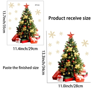 Christmas tree window sticker product receive size and finished display dimensions
