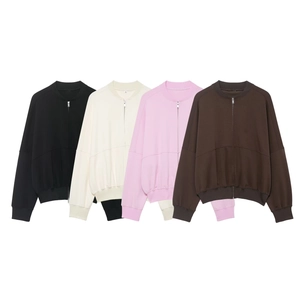 Women casual sports tracksuit set featuring zip-up jackets in four versatile color options