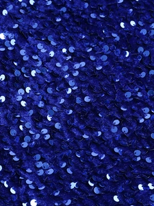 Macro de paillettes bleu foncé et tissu velours pour robes de soirée et de fête
