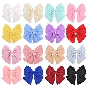 Large Bow Hair Clip Solid Color Fabric Ribbon Duckbill Alligator Clamp Sweet Headwear Accessories For Women Girls