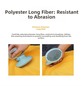 Detail of high-absorbent microfiber pet towel with durable reinforced stitching and soft texture