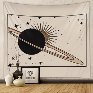 Wandteppich Himmlisch Polyester Gebürsteter Stoff Böhmisch Planet Sonne Stern Morandi Kunst Für Schlafzimmer Wohnzimmer Deko
