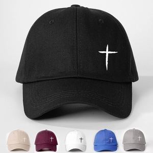 Cappello Da Baseball Poliestere Stampa Croce Regolabile Visiera Curva Protezione Solare Outdoor Casual Per Uomo Donna