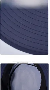 Detail of wide brim sun hat with mesh lining and reinforced stitching for breathability