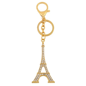 Porte-clés Tour Eiffel Avec Strass Alliage Métal Charme De Sac Paris Pendentif Pour Femmes