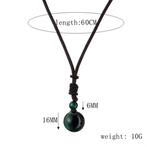 Detaillierte Größentabelle für die Tigerauge-Halskette mit 16mm und 6mm Perlen