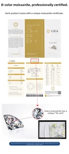 Close-up of GRA certificate for 1 carat D color moissanite ring with laser code