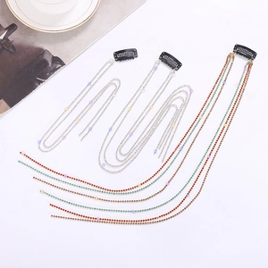 Rhinestone Hair Chain Long Tassel Hair Clip Zinc Alloy Braid Accessory Fashion Ponytail Decor For Women