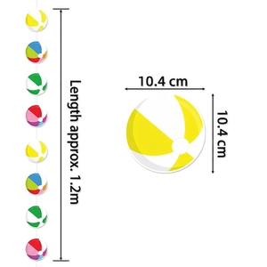 Guirlande de boules de plage colorées pour fête d'été, longueur 1,2 m avec boules de 10,4 cm