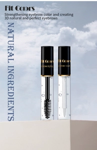 Transparent eyebrow styling gel and waterproof eyebrow coat with dual brush heads