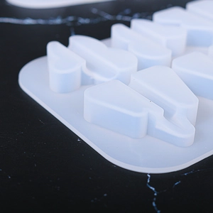 Macro detail of translucent silicone butterfly mold for resin art and DIY crafts