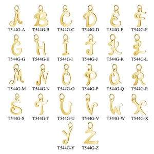 Alphabet Letter Pendant Stainless Steel Gold Plated Hollow Out Script Charms For DIY Jewelry Making Necklaces