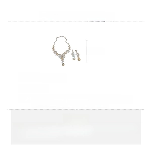 Detailed dimensions of the waterdrop rhinestone necklace and earrings jewelry set