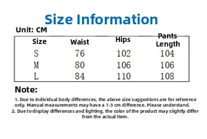 Detailed size chart for retro paratrooper pants including waist and length measurements