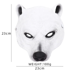 3D white polar bear animal mask made of PU foam for Halloween and Mardi Gras parties