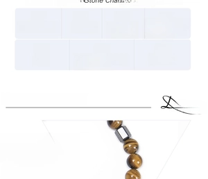 Detailed view of 8mm tiger eye stone beads and stainless steel magnetic clasp bracelet