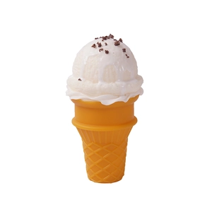Realistic PU ice cream cone model with chocolate sprinkles and orange waffle texture