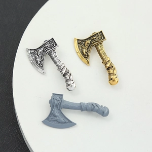 Vintage Viking Axe Brooch Alloy Drip Oil Dragon Carving Brooch Pin For Women Men Fashion Jewelry Suit Accessories Gift