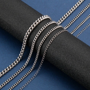 Minimalist Stainless Steel Cuban Link Chain Necklace For Men Women Silver Tone Fashion Jewelry Neckwear