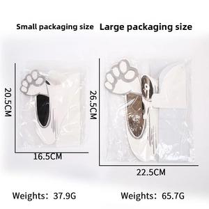 Size comparison of white ghost honeycomb decorations with detailed weight and dimensions