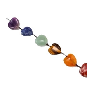 Handmade heart-shaped natural crystal stone rearview mirror hanging tassel ornament