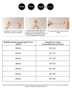 Guía para medir la muñeca con tabla de tallas para pulseras de cadena de acero inoxidable