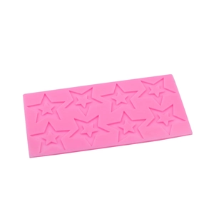 Stampo in silicone rosa con 8 cavità a forma di stella 3D per dolci e artigianato