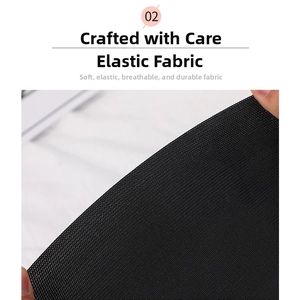Detail of black elastic corset fabric showing breathable mesh and high stretch material
