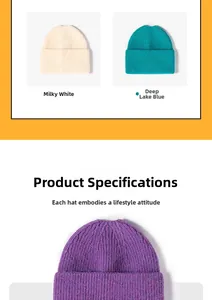 Détails de la maille et options de couleurs pour le bonnet d'hiver à côtes verticales