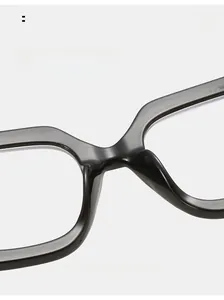 Close-up of comfortable integrated nose pads on black square eyewear frames