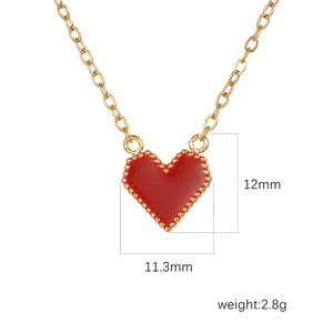 Collier à pendentif cœur plaqué or 18 carats, dimensions 11,3x12 mm et poids de 2,8 g