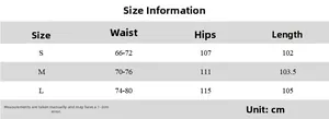 Tableau des tailles pour pantalons décontractés femme avec taille hanches et longueur