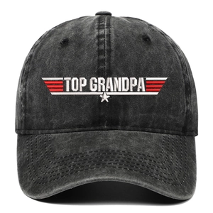 Berretto da Baseball in Cotone Lavato Vintage Ricamo Top Grandpa Effetto Usato Regolabile Dad Hat Uomo Donna Outdoor Accessorio Moda Retro