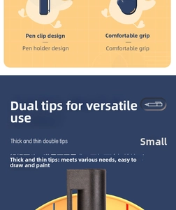 Dual-tip marker pen detail with fine and broad tips for artistic drawing and outlines