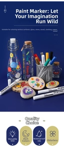 Waterproof permanent paint markers set for glass stone wood and metal DIY art