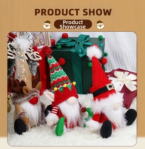 Detailed view of three festive Christmas gnomes with reindeer antlers and sequined hats