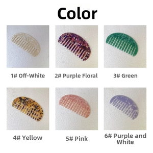 Multi-color acetate wide-tooth combs showing various marble and shell textures