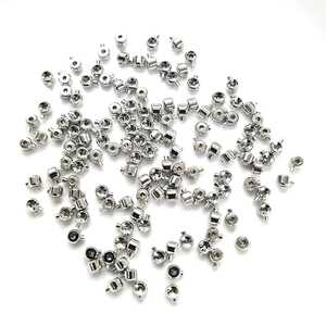 Polished silver metal spacer beads with center holes for DIY jewelry necklace making