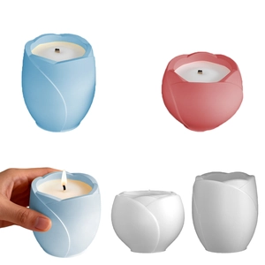 Tulip Flower Bud Shape Silicone Mold For Aromatherapy Candle Making DIY Resin Plaster Craft Desktop Ornament Elegant Decorative