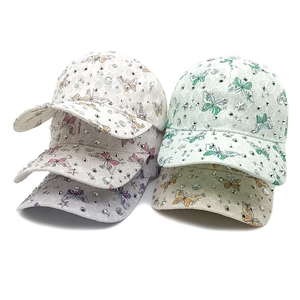 Schmetterling Spitze Strass Baseballkappe Für Damen Sonnenschutz Mütze Mit Sternnieten Modisch Süß Verstellbar