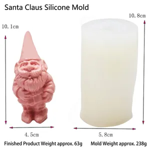 Detailed size specifications for Christmas gnome silicone mold with dimensions and weight
