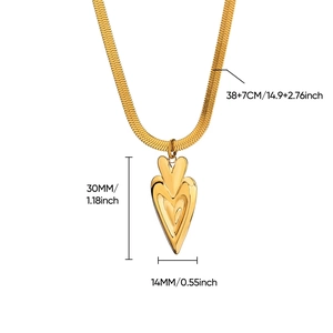 Tabella taglie dettagliata per collana a cuore dorata con misure della catena a serpente