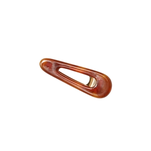 Barrette à cheveux minimaliste en résine écaille de tortue avec base en métal doré