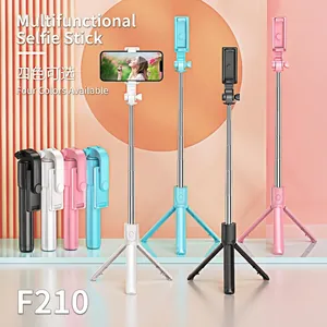 Integrated Bluetooth Selfie Stick Tripod With LED Fill Light Stainless Steel Foldable Portable Smartphone Stand Remote Control Photography Accessory