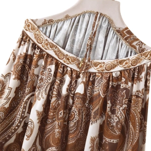 Robe longue bustier pour femme avec imprimé paisley, fermeture éclair et fronces