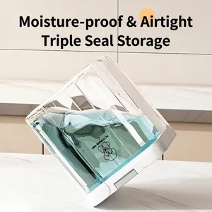 Airtight pet food storage container with dog pattern and secure white sealing lid