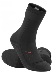 Professional 3mm neoprene diving socks with anti-slip sole and adjustable Velcro straps