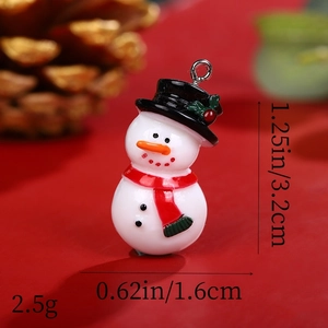 Macro shot of resin snowman pendant with dimensions 1.25in by 0.62in and 2.5g weight