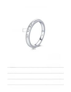 Détails de la bague en argent S925 avec trois zircons et spécifications techniques