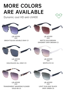Detailed grid of aviator sunglasses in various colors with HD anti-UV400 protection